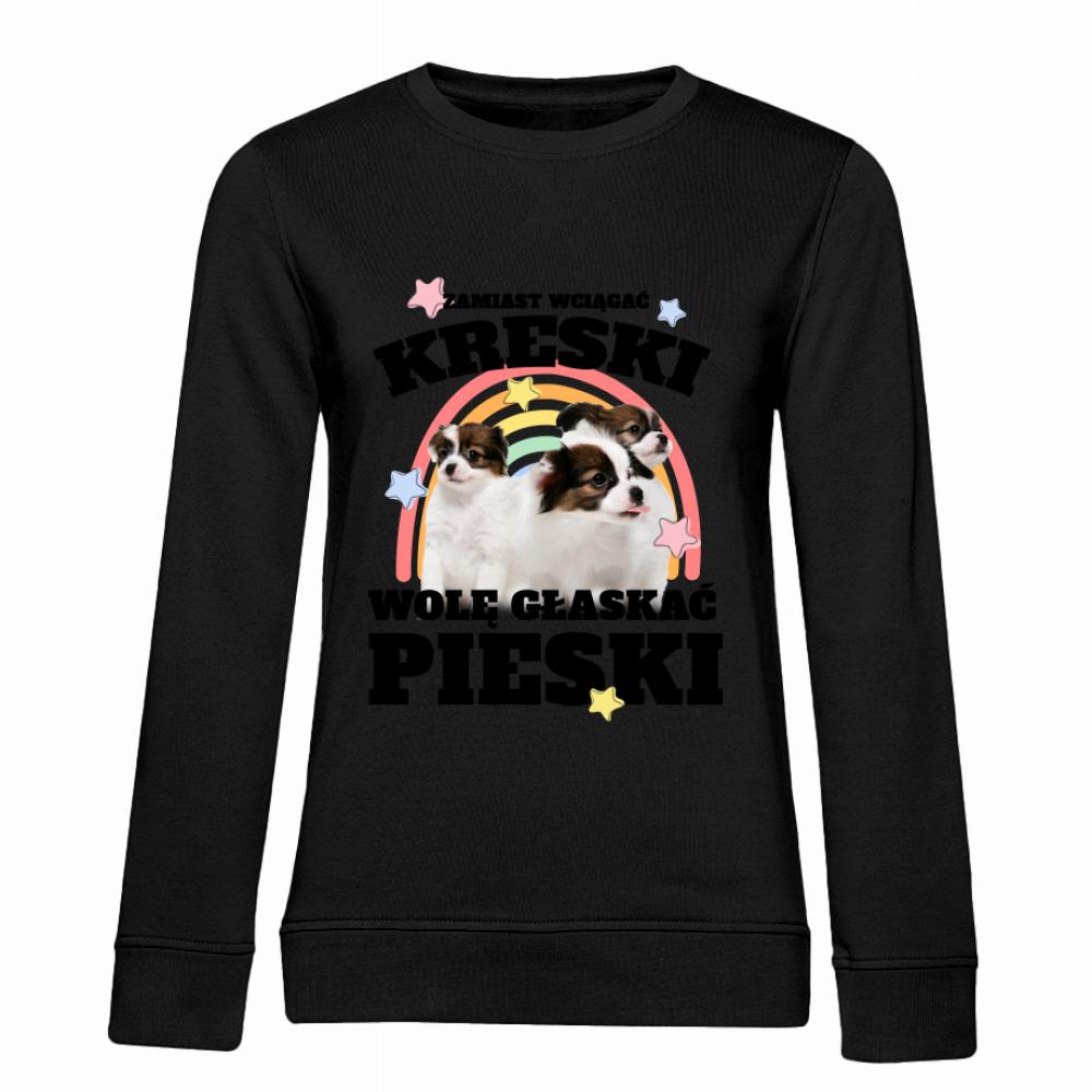 Zamiast wciągać Kreski bluza damska bez kaptura kolor vanilla milkshake