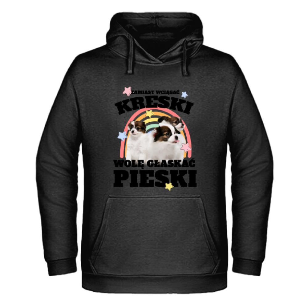 Zamiast wciągać Kreski bluza męska z kapturem kolor navy