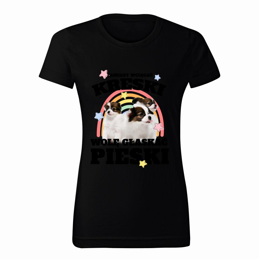 Zamiast wciągać Kreski koszulka damska kolor biały