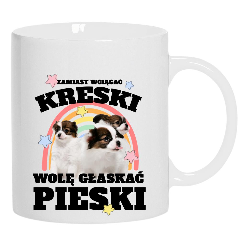 Zamiast wciągać Kreski kubek ucho kolor kolor biały