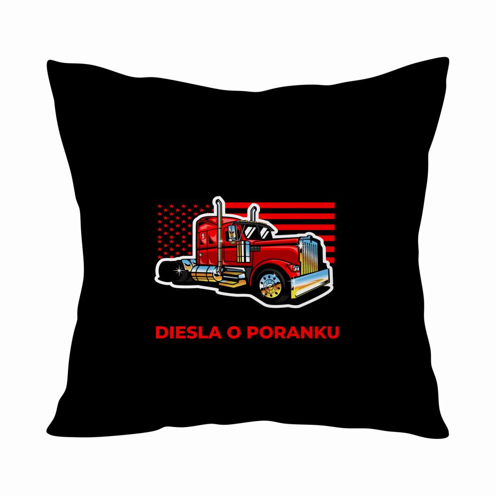 Zapach diesla o poranku poduszka kolor różowy