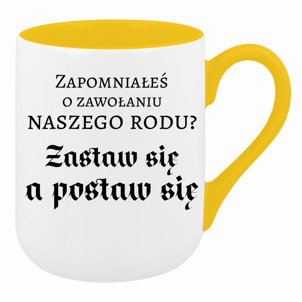 Zastaw się, a postaw się kubek coffee kolor żółty