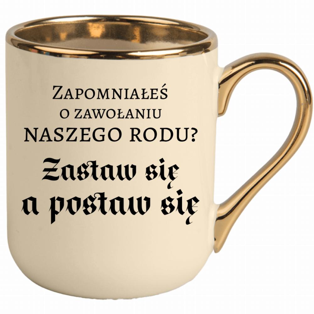 Zastaw się, a postaw się kubek elegant kremowy kolor pink