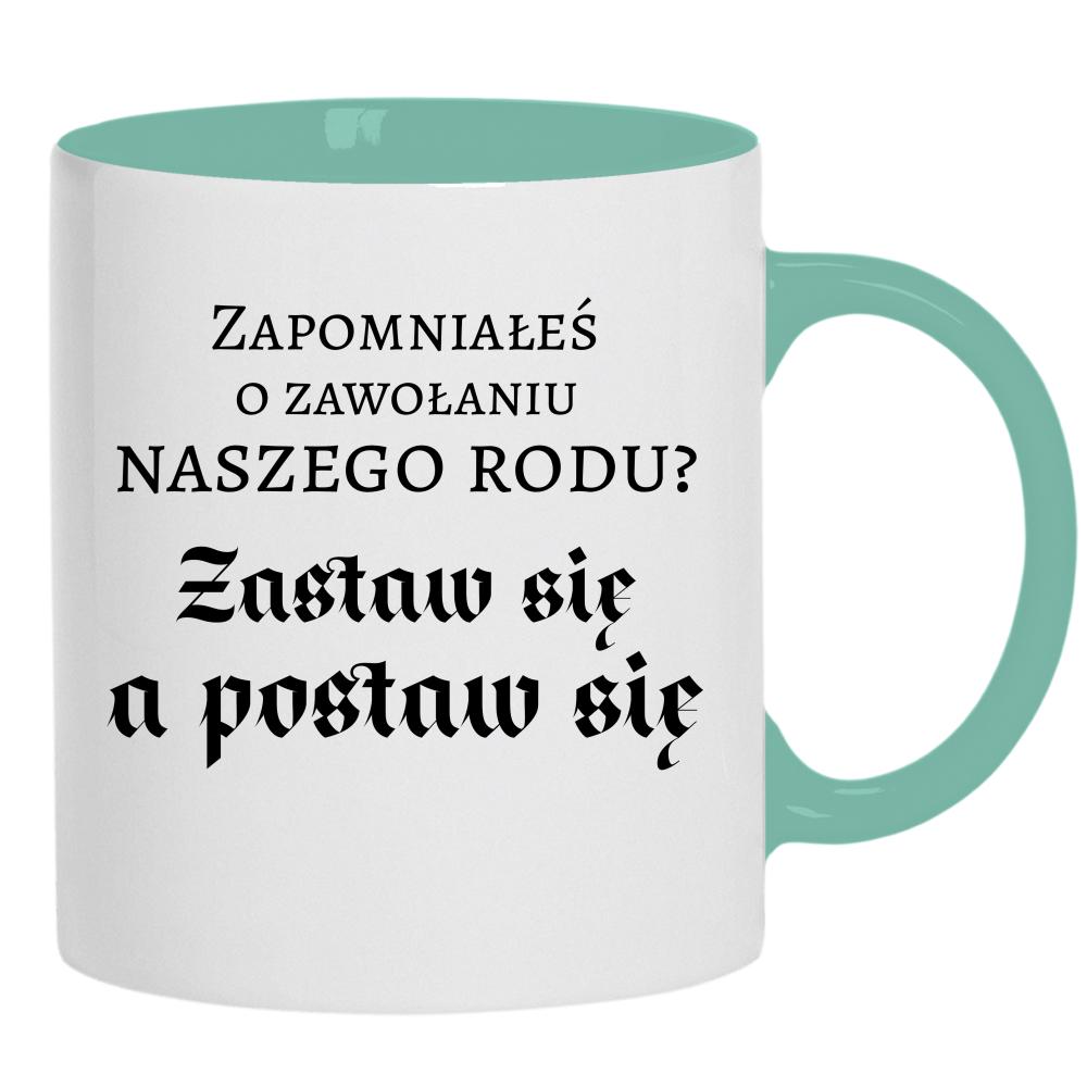 Zastaw się, a postaw się kubek ucho kolor kolor miętowo zielony