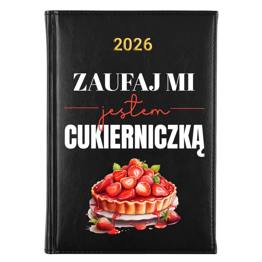 Zaufaj mi, jestem cukierniczką kalendarz książkowy a5 2027 kolor fioletowy