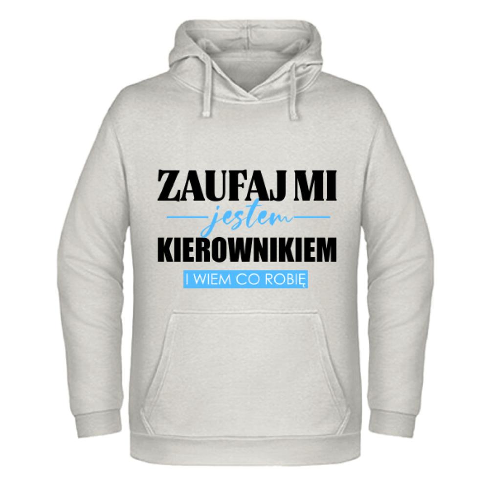 ZAUFAJ MI JESTEM KIEROWNIKIEM bluza męska z kapturem kolor vanilla milkshake