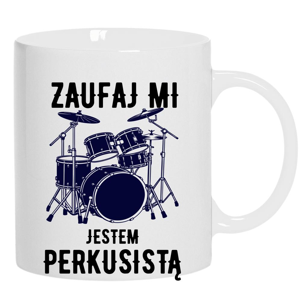 Zaufaj mi jestem perkusistą kubek ucho kolor kolor biały