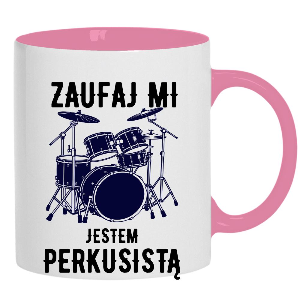 Zaufaj mi jestem perkusistą kubek ucho kolor kolor różowy