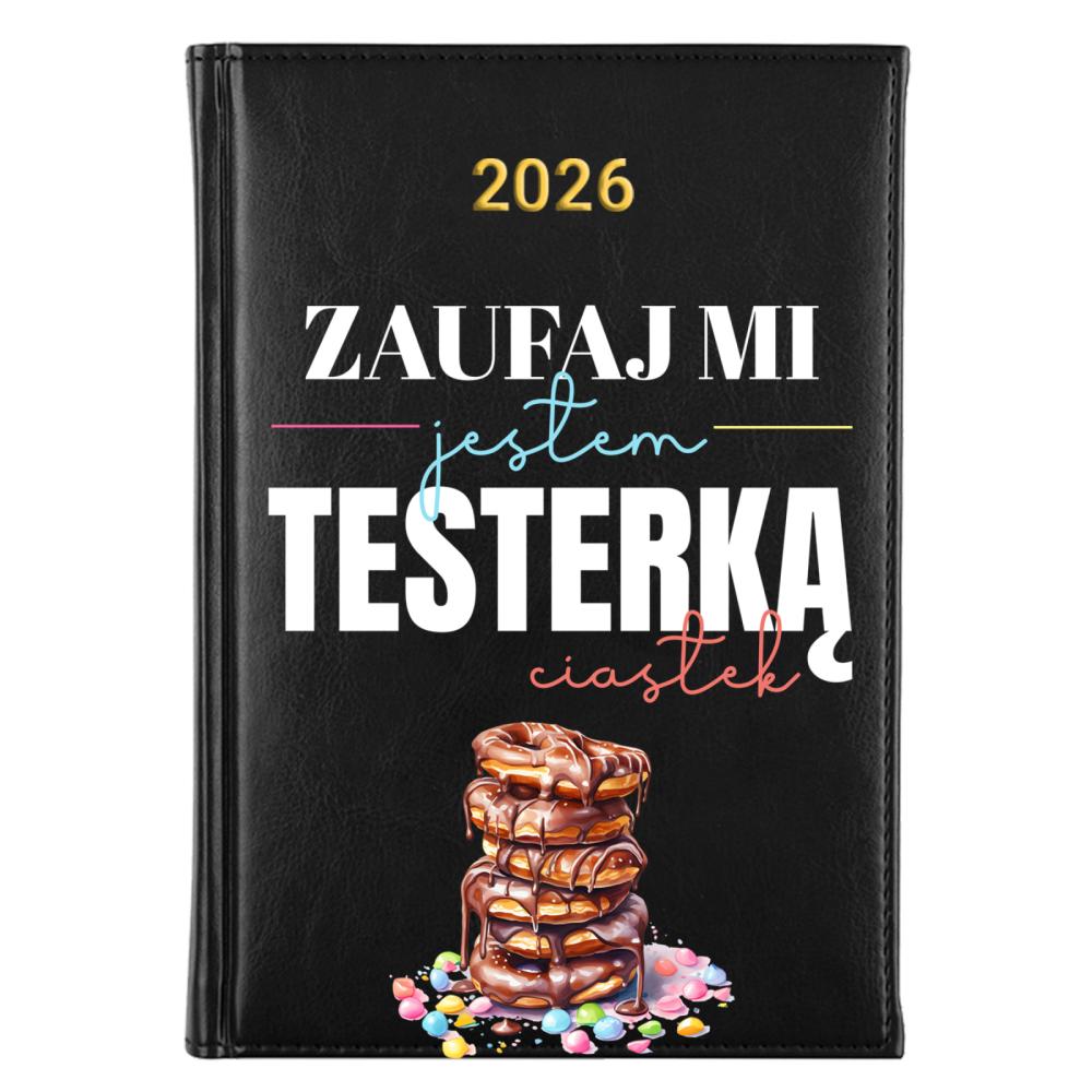 Zaufaj mi, jestem testerką ciastek kalendarz książkowy a5 2027 kolor fioletowy