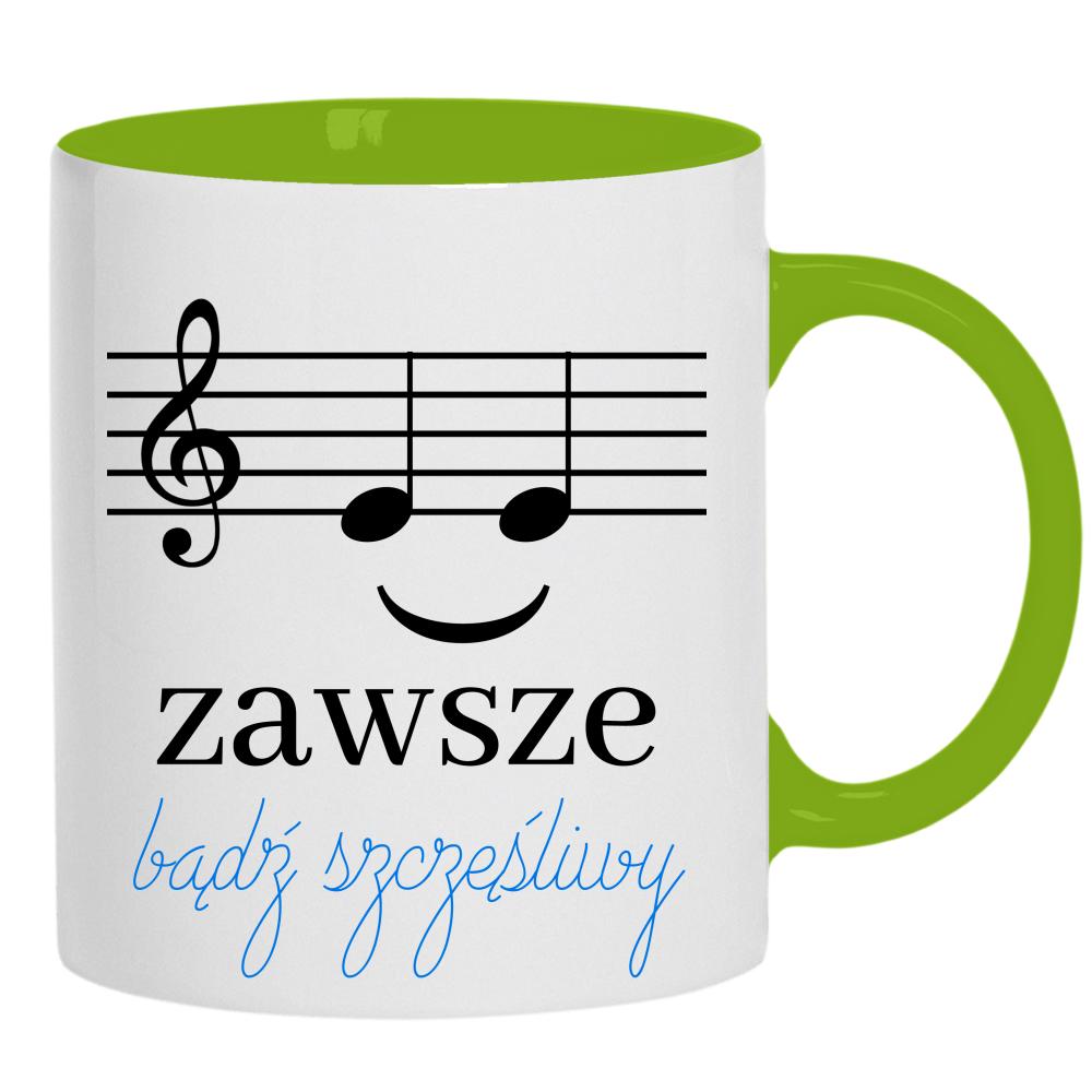 Zawsze bądź szczęśliwy kubek ucho kolor kolor zielony