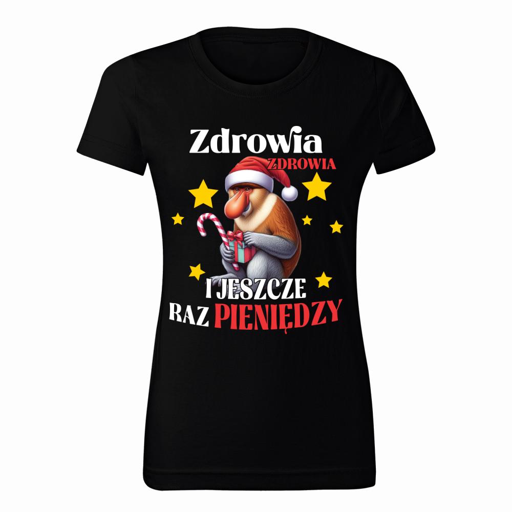 Zdrowia, Zdrowia i jeszcze raz pieniędzy koszulka damska kolor niebieski