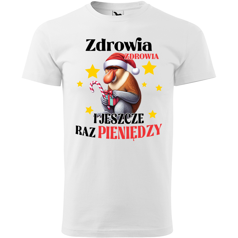 Zdrowia, Zdrowia i jeszcze raz pieniędzy koszulka męska kolor biały