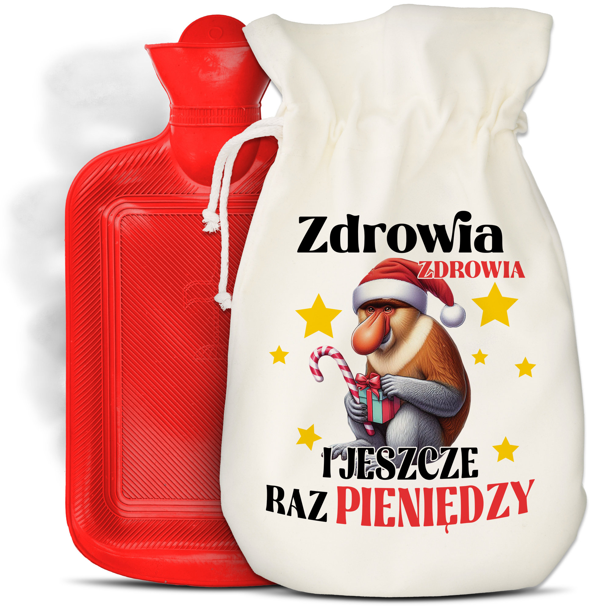 Zdrowia, Zdrowia i jeszcze raz pieniędzy termofor czerwony kolor czerwony
