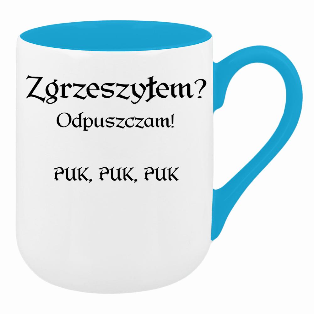 Zgrzeszyłem? Odpuszczam! PUK, PUK, PUK kubek coffee kolor turkusowy