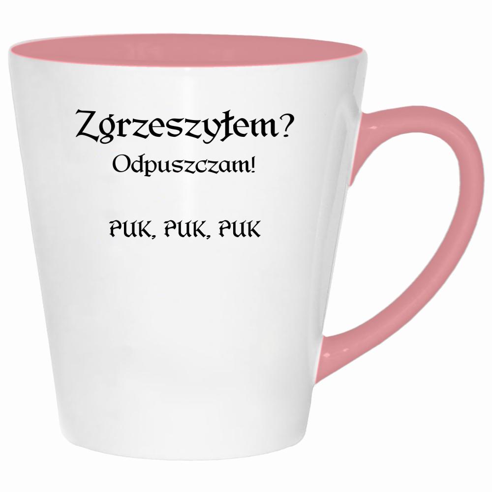 Zgrzeszyłem? Odpuszczam! PUK, PUK, PUK kubek latte kolor pink