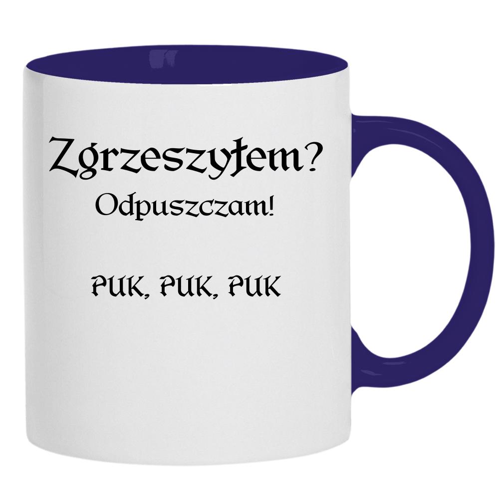 Zgrzeszyłem? Odpuszczam! PUK, PUK, PUK kubek ucho kolor kolor navy