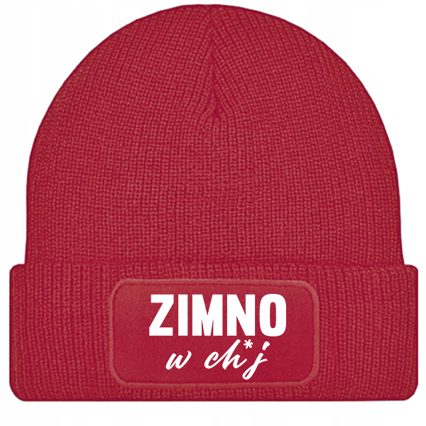 Zimno w ch*j czapka zimowa kolor czerwony