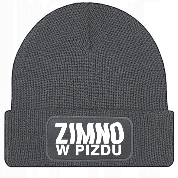 Zimno w pizdu czapka zimowa kolor czapka zimowa szara
