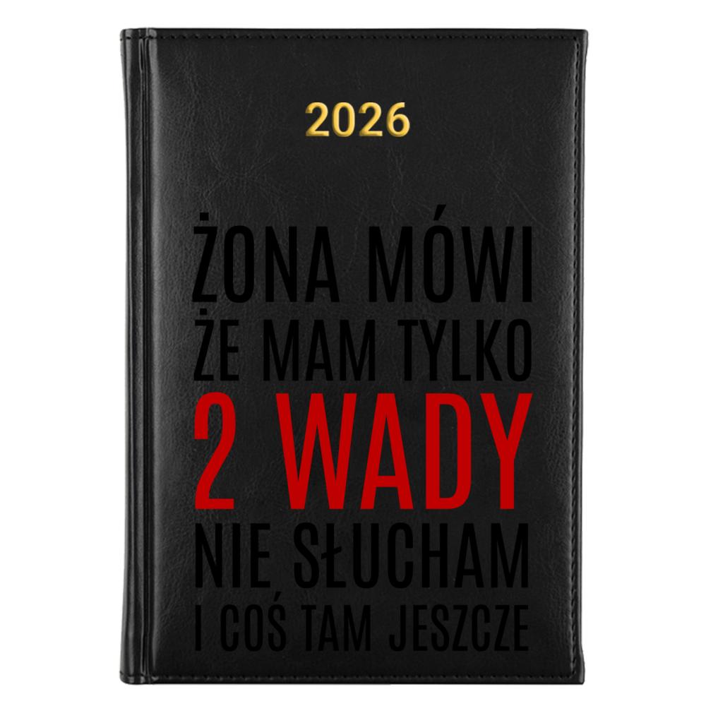 Żona mówi, że mam tylko 2 wady kalendarz książkowy a5 2027 kolor żółty kalendarz
