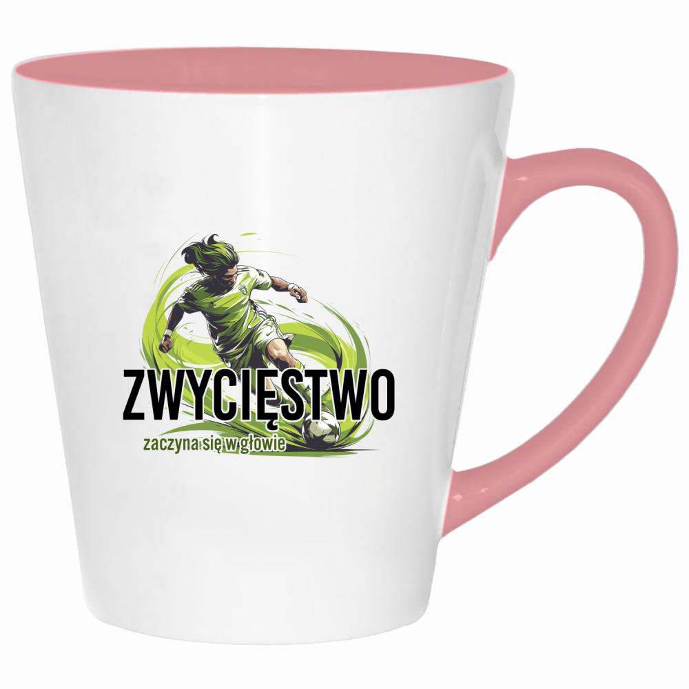 Zwycięstwo zaczyna się w głowie kubek latte kolor pink