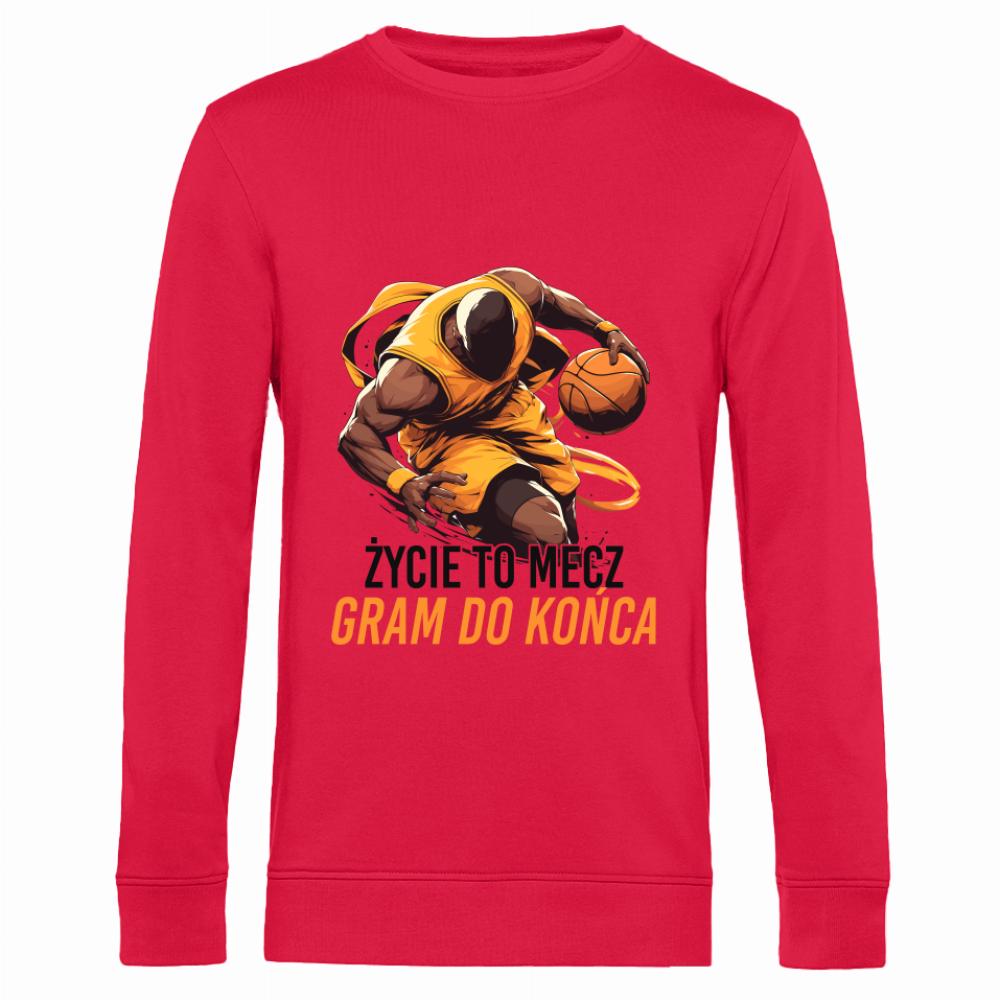 Życie to mecz, gram do końca bluza męska bez kaptura kolor czerwony