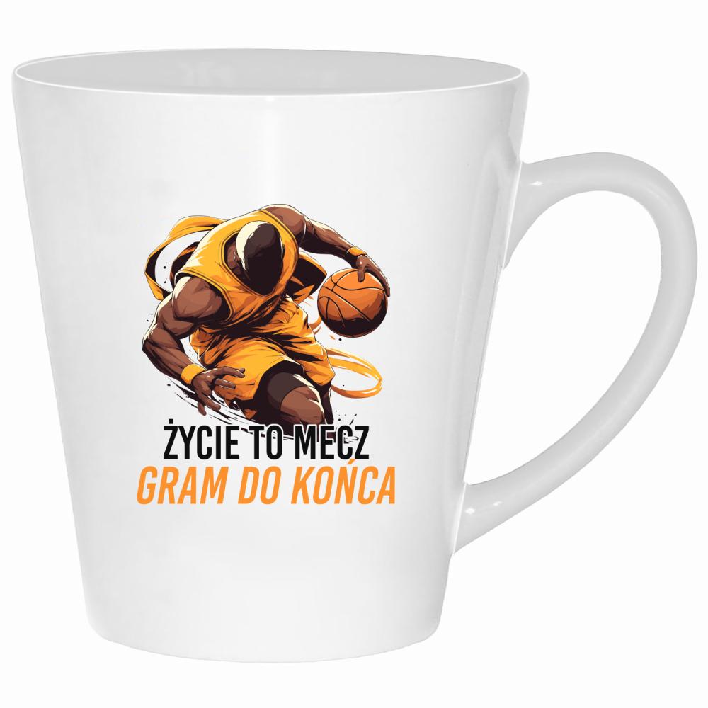 Życie to mecz, gram do końca kubek latte