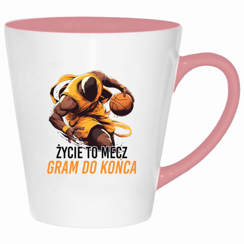 Życie to mecz, gram do końca kubek latte kolor pink