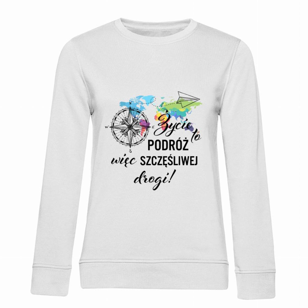 Życie to podróż bluza damska bez kaptura