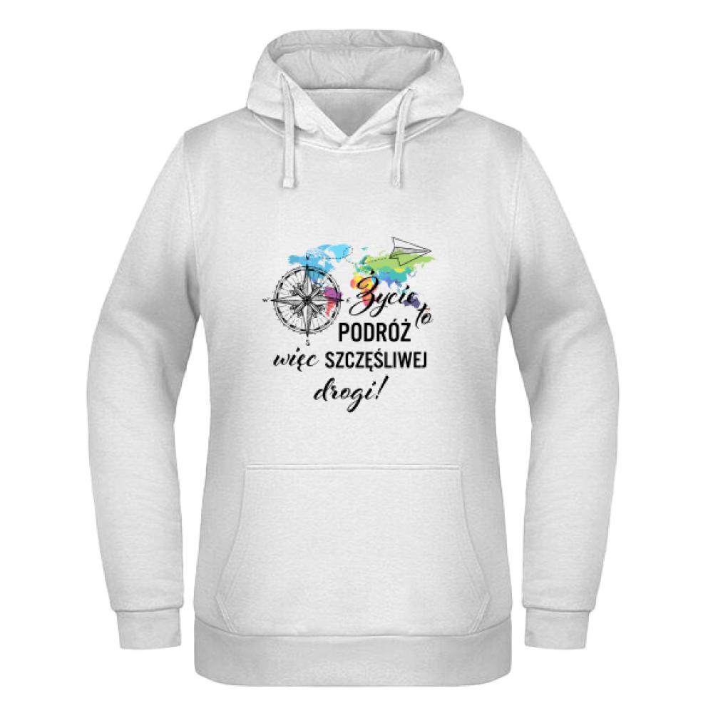 Życie to podróż bluza damska z kapturem