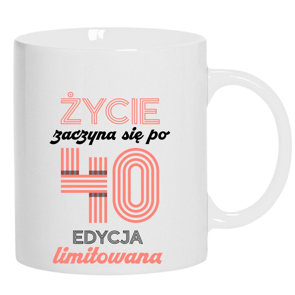 Życie zaczyna się po 40 kubek ucho kolor kolor biały
