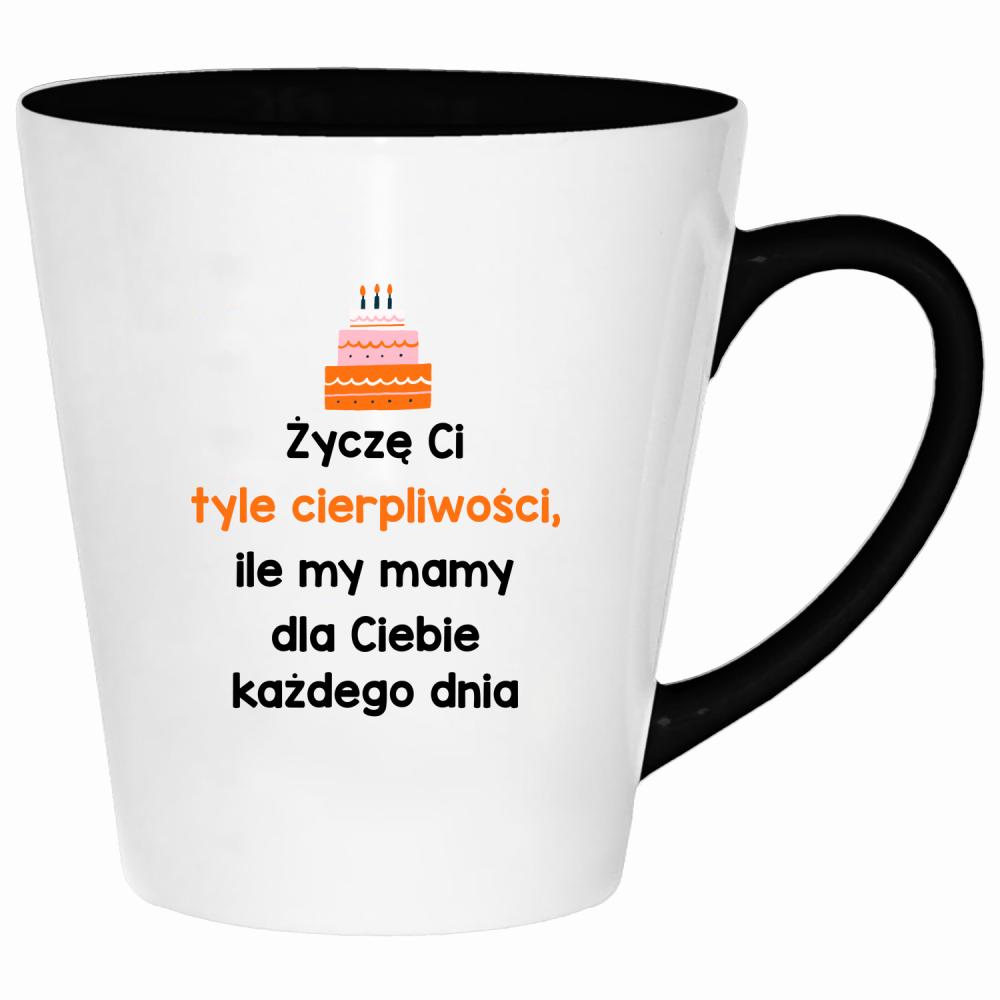 Życzę Ci tyle cierpliwości kubek latte kolor żółty