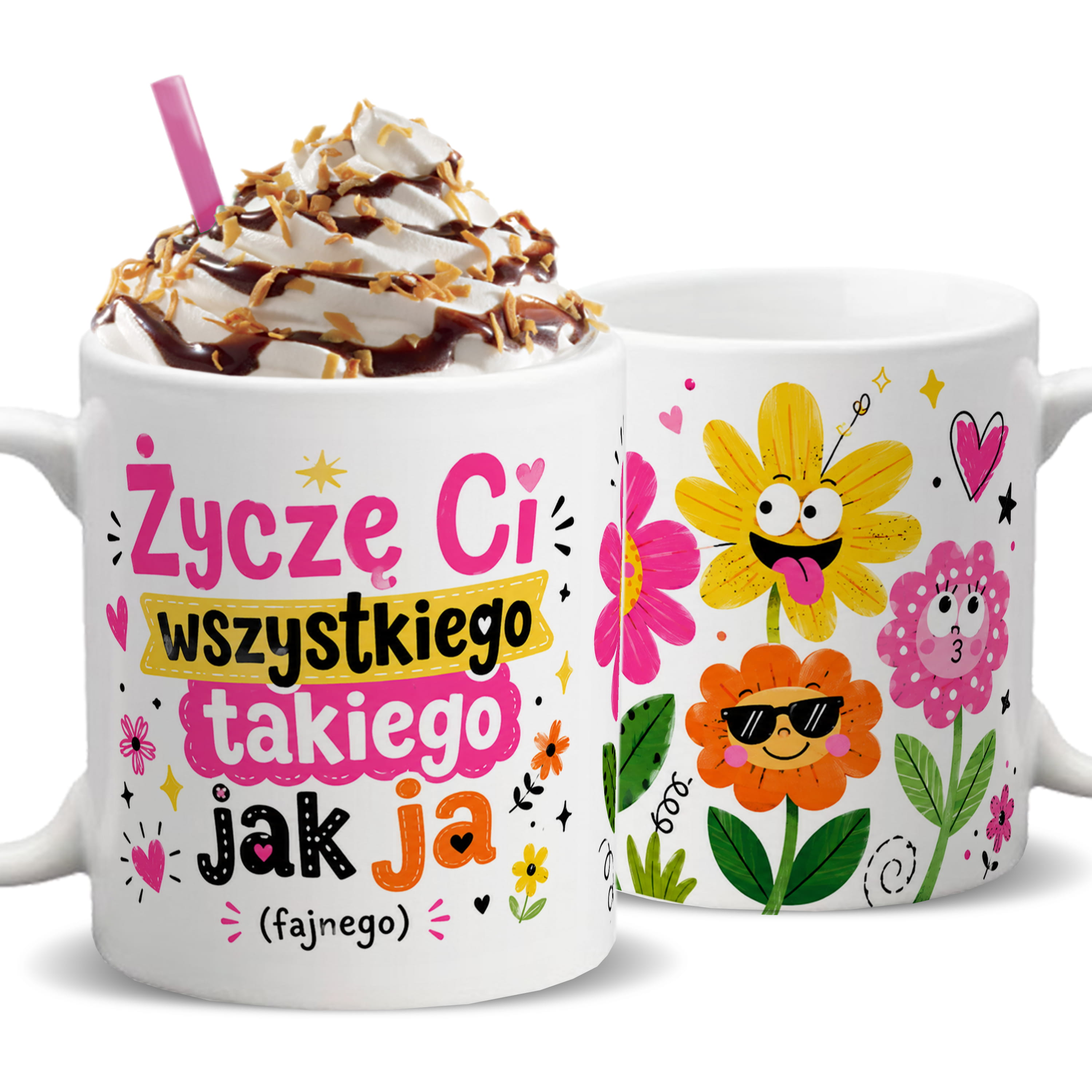 Życzę Ci wszystkiego takiego jak ja kubek ucho kolor
