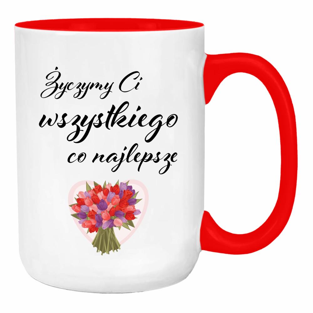 Życzymy Ci wszystkiego, co najlepsze duży kubek ucho kolor kolor red