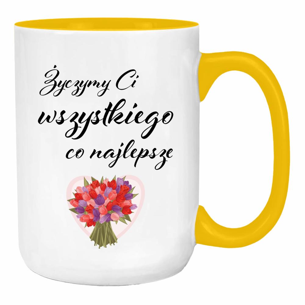 Życzymy Ci wszystkiego, co najlepsze duży kubek ucho kolor kolor żółty