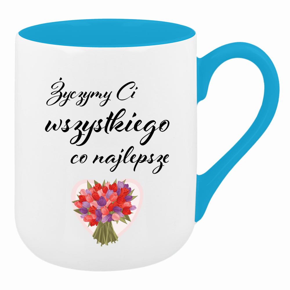 Życzymy Ci wszystkiego, co najlepsze kubek coffee kolor turkusowy