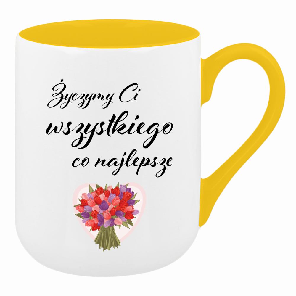 Życzymy Ci wszystkiego, co najlepsze kubek coffee kolor żółty