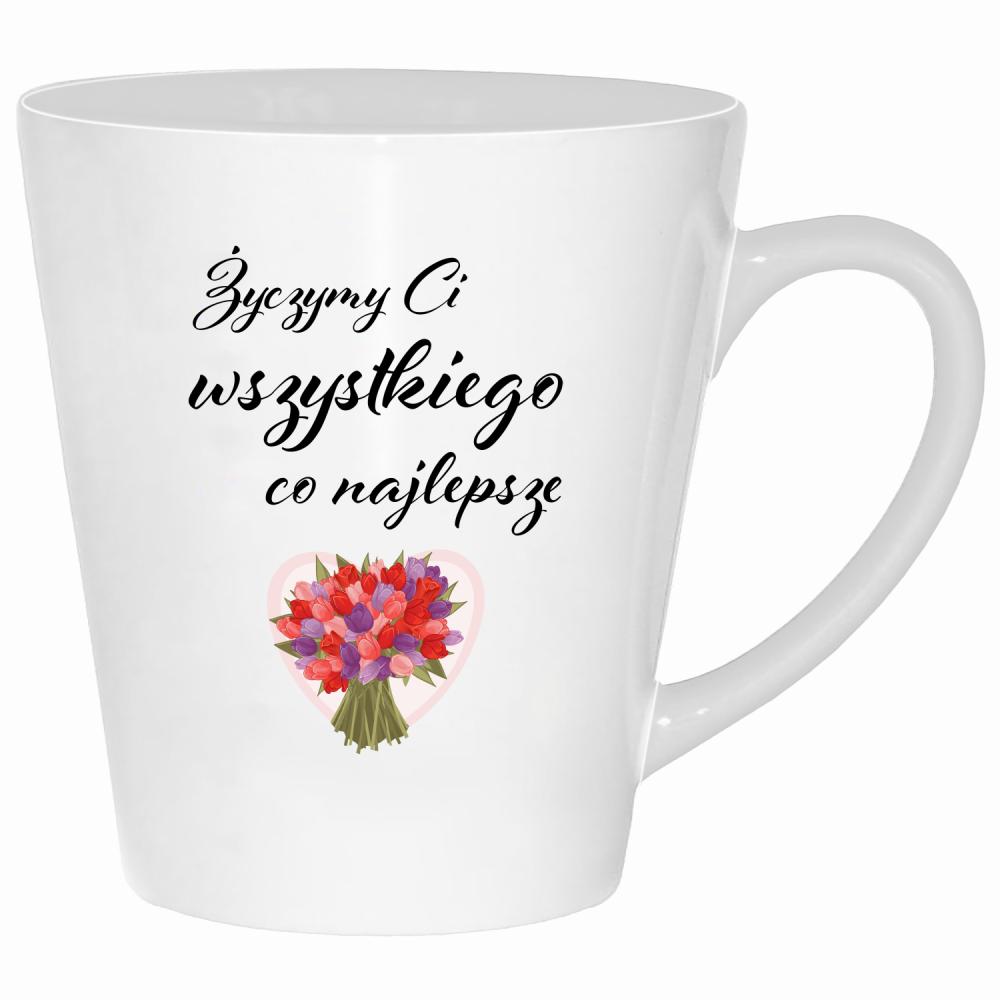 Życzymy Ci wszystkiego, co najlepsze kubek latte kolor biały