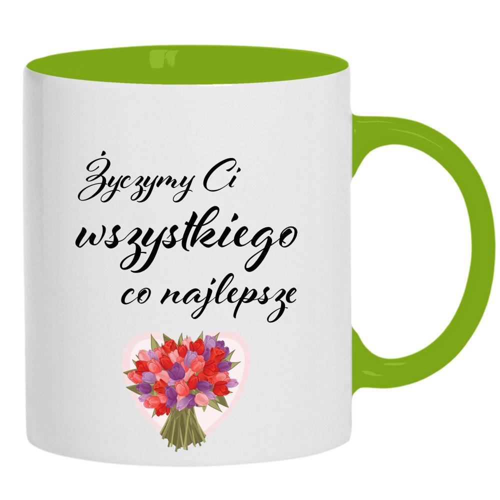 Życzymy Ci wszystkiego, co najlepsze kubek ucho kolor kolor zielony